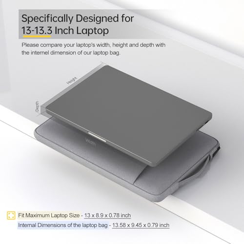 Image of iKammo 13.3 Inch Laptop Chromebook Case For Samsung Galaxy Chromebook 13.3 inch,Dell Xps 13 /Dell Inspiron 13 7000 5000,Hp Envy 13 /Pavilion 13,Lenovo Yoga 730 Sleeve Bag(Grey)