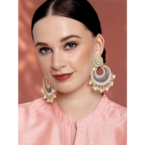 Image of Peora Traditional Indian Ethnic Earrings Jewellery Set Gift for Women Girls