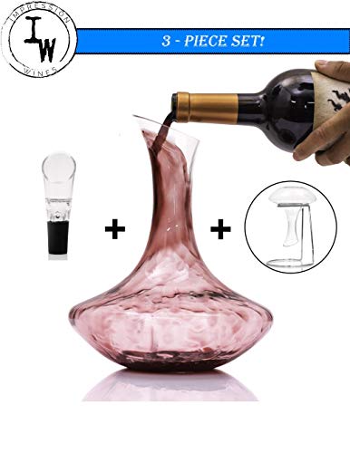 I.W.Co. Red Wine Decanter and Aerator Pourer Gift Set Plus Accessories | Luxurious