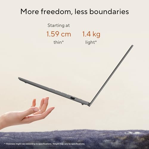 ASUS Vivobook S14,Smartchoice,AMD Ryzen AI 5 330,16GB RAM,512GB SSD,OLED,14",Win11,Office24,M365 Basic (1Yr),Matte Gray,1.4Kg,M3407KA-SF044WS,50 Tops,Metallic Design Laptop,Next-Gen AI Laptop,Copilot+ view 2