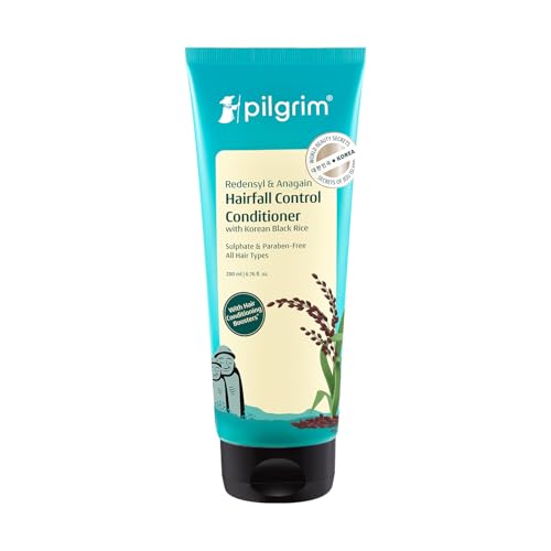 Image of Pilgrim Anti Hairfall Conditioner with Redensyl & Anagain 200ml | Hairfall control conditioner with Black Korean Rice | Paraben & Silicone-Free | Suitable for All Hair Types | For Women and Men