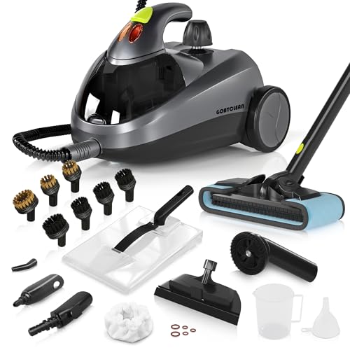 GOATCLEAN Heavy-Duty Steam Cleaner - 1500W Multipurpose Handheld Floor Steamer with 22 Accessories...