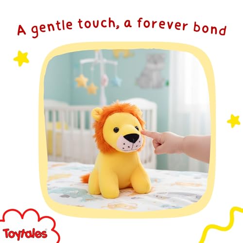 Image of TOYTALES Baby Lion Soft Toy for Kids | Cute Plush Stuffed Animal for Boys & Girls | Huggable Jungle Lion Teddy Bear | Small Cuddly Gift Toy for Toddlers & Babies