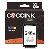 COCCINK 246XL Color Ink Cartridge for Canon Pixma TS302 TS3122 TS3300 TS3320 TS3322 TR4520 MG2520 MG2522 MG2922 MX492 MX490 Printer Remanufactured for Canon CL-246 XL CL-244 XL (1 Color)