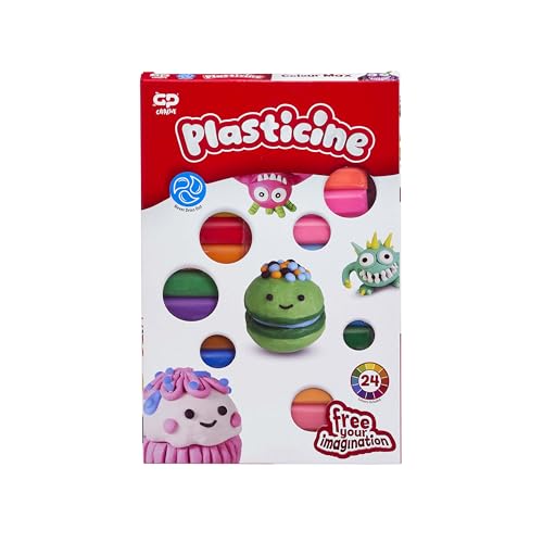 The Original Plasticine, Basic Refill 24 Colour Max, Non Drying Modelling Clay for Kids, 24 Bright Mixable Shades, Creative Craft Refill Pack, Educational Colour Mixing Set, Fun Gift for Children 3+
