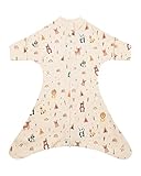 Wombambino 2in1 Pucksack und Baby-Schlafsack | Hilft bei unruhigem Babyschlaf und beim Entpucken | Herbst/Winter | Schlafsack Baby geschlossene Ärmel (Boho Animals, < 60 cm)