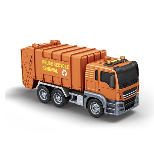 Camión de Reciclaje de Juguete con Luces y Sonidos, Plataforma Volcable con Bomba, Funcionamiento por Fricción, Incluye 3 Contenedores de Reciclaje - Camión de Basura con Pilas Camión de Reciclaje de Juguete con Luces y Sonidos, Plataforma Volcable con Bomba, Funcionamiento por Fricción, Incluye 3 Contenedores de Reciclaje - Camión de Basura con Pilas