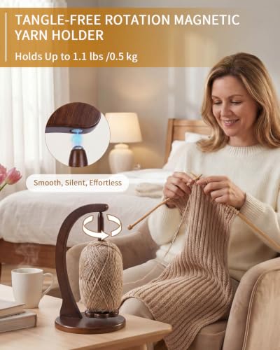 Image of SPEENSUN Magnetic Yarn Holder for Crocheting, Large, Black Finish