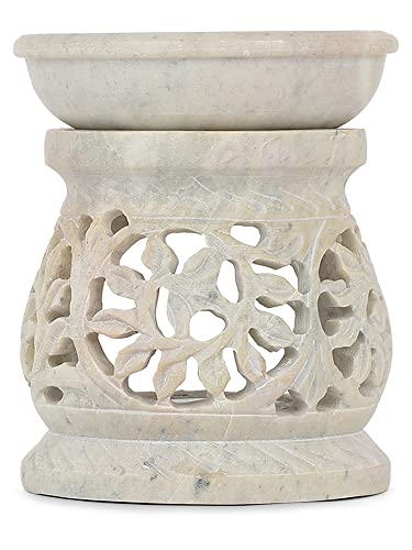 Hashcart® Essential Oil Burner - Scented Wax Melt Warmer - Aromatherapy Aroma Oil Diffuser | Decorative Tealight Candle Holder For Home, Spa, Office #TOP1