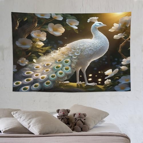 Serviettes murales pour chambres paon PAZZK drap de tissu suspendu 150x230