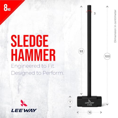 Image of LEEWAY 8 Kg Sledge Hammer for Strength Training, Gym Hammer, ClubBell, MaceBell for Full Body, Shoulder, Grip and Forearm Workout, Stretching Exercise Sledgehammer (Hammer, 8 kg)