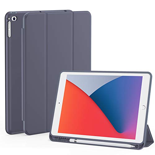 iPad 9.7 (2018 & 2017) / iPad Air 2 / iPad Air Case, Slim Stand Protective Folio Case Smart Cover with Pencil Holder for iPad 9.7 Inch 5th/6th Generation, Also Fit iPad Air 2 / iPad Air (Lavender)