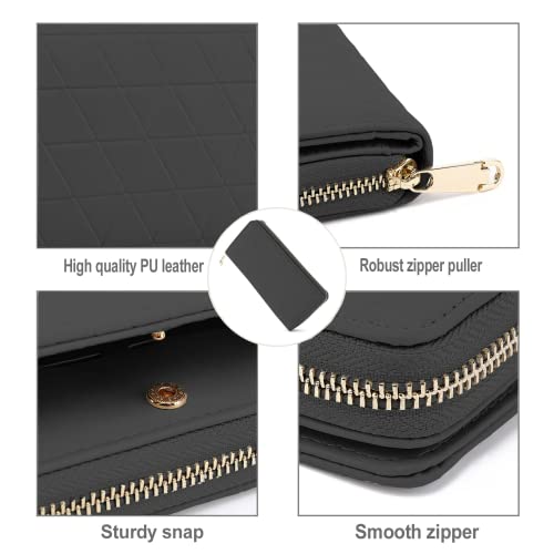 Wallets for Women,Vegan Leather Card Holder Bifold Womens Wallet,Large Capacity Wallet Women Zipper Coins Pocket with ID Window4