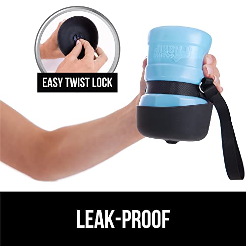Gorilla Grip Leak Proof Portable Dog Water Bottle, 16Oz, Multifunction Design With Bowl Cap, Food Grade Silicone, Dogs Drink Dispenser, For Puppy Walks, Traveling, Hiking, Keep Pets Hydrated, Blue #TOP3