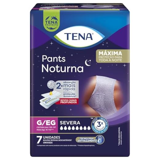 Tena Pants Noturna, Roupa Íntima para Incontinência Urinária, G/EG - 7 unidades