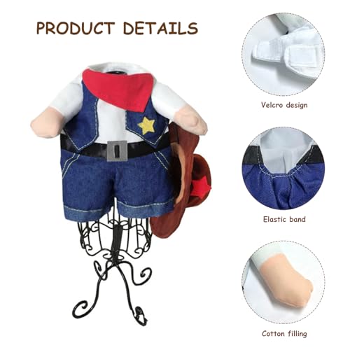 1 x Cowboy-Kostüm für Haustiere, 1 x schwarze Brille, lustiges Hunde-Kostüm, stehendes Haustier-Kostüm, Cowboy-Uniform für Haustiere, inkl