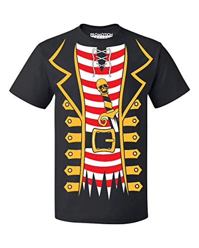 Promotion & Beyond Pirate Tuxedo Skull Sword Halloween Costume Men's T-Shirt, L, Black Promotion & Beyond Pirate Tuxedo Skull Sword Halloween Costume Men's T-Shirt, L, Black