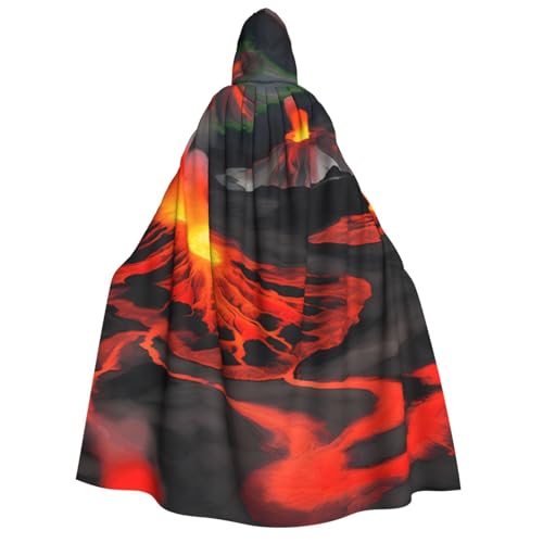 Cape à capuche volcans pour fête de Noël et soirée sorcière
