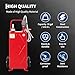 35 Gallon Fuel Caddy With Manual Pump Heavy Duty Portable Gas And Diesel Storage Tank With 2 Wheels,Lockable Cap and Diamond Pattern For Cars Boats ATVs Lawn Mowers Red 15.75 * 21.16 * 44.87 Inch