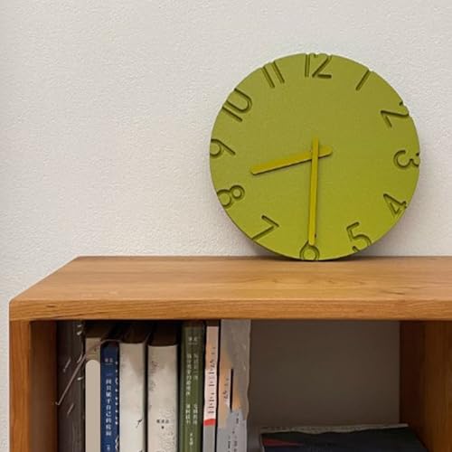 Horloge murale lisible avec grands chiffres 3D, cadran 30 cm texture ciment - 4