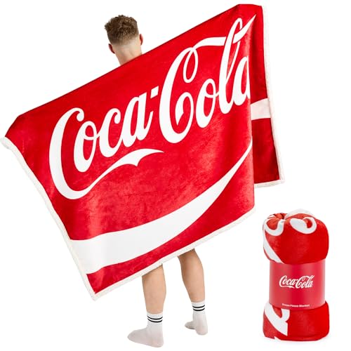 Coca Cola - Coperta in pile Sherpa, stile classico, 152
