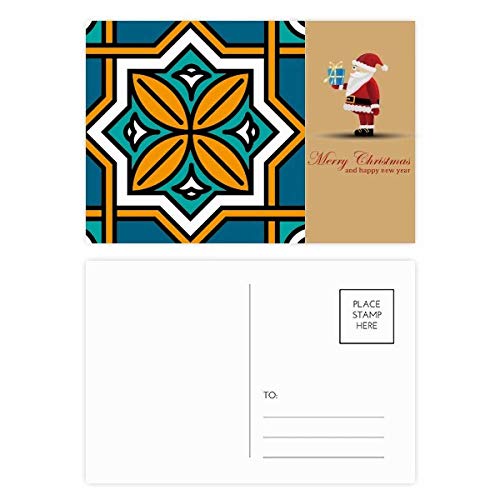 Cartes postales Père Noël style géométrique marocain, lot idéal de cadeaux