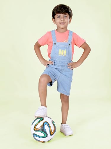 Image of KiddoPanti Boys Denim Dungaree Shorts