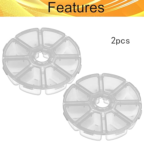 Image of Clear Plastic Organizer Box,Fixed 8 Grids Round Storage Container Jewelry Box with Separate Cover,for Beads Art DIY Crafts Jewelry Fishing Tackles 4.06 inchx4.06 inchx0.94 inch(LxWxH) 2PCS