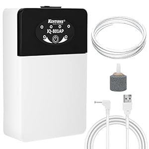 Ossigenatore per Acquario, Luckits Pompa Acquario Areatore Acquario con Pietra D’aria per Acquario Ossigenatore per Laghetto Ossigenatore Pesca Pompa Ossigeno per Secchi Serbatoio Pesci e Tartarughe