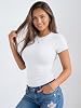 Camiseta de manga corta ajustada para mujer Trendy Queen, suave y elástica 6