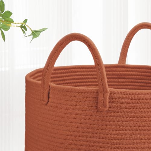 Image of Large Cotton Rope Laundry Hamper for Clothes 65L, Autumn Glaze