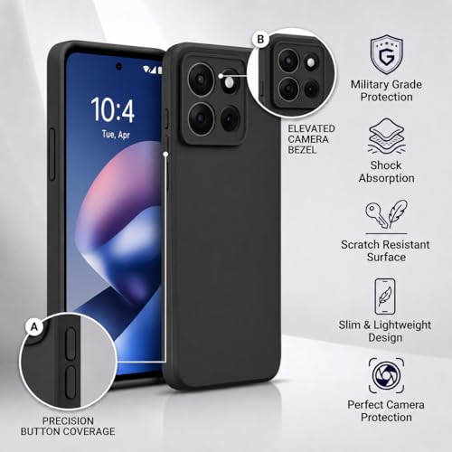 Image of FIRST MART Matte Silicone Back Cover for Motorola G37 Power - Black