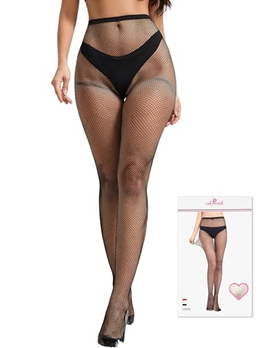 Image of Plus Size Fishnet Stockings for Women High Waist Sheer Tights Sexy Mesh Pantyhose Black XS-5XL