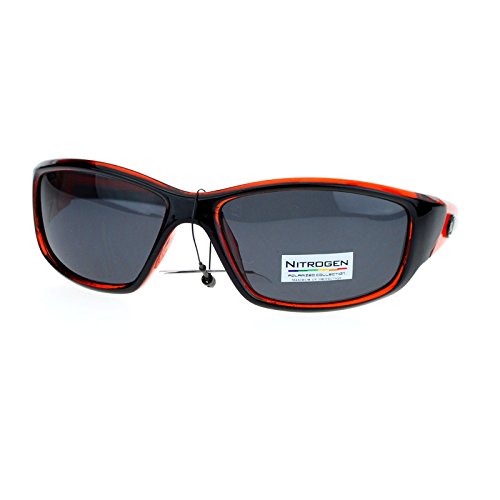 Nitrogen Polarized Mens Classic Oval Plastic Warp Sport Sunglasses Orange2
