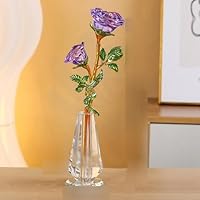 Amazon.co.jp: クリスタルガラス 造花 ガラスフラワー 薔薇