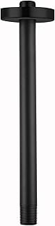 12 Inches Shower Arm with Flange, Replacement of Ceiling Mounted Straight Arm, Suitable For Fixed High Pressure Rain Showerhead and Rainfall Shower Head, Matte Black