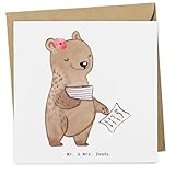 Mr. & Mrs. Panda Glückwunschkarte Insolvenzverwalterin Herz - Geschenk, faltkarte, Klappkarte, Grußkarte, doppelkarte, anlasskarte