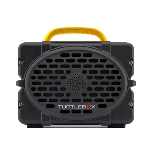 Image of Turtlebox Original Gen 3: Portable Outdoor Bluetooth Speaker - Ultra-Loud (120dB), Waterproof (IP67), Rugged, Impact-Resistant, 3-Day Battery | Party Mode: Unlimited Pairing Stereo, Gray /Yellow