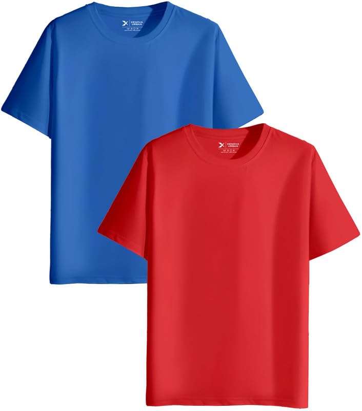 Image of XENOVAURBAN Unisex Regular Cotton Combo of 2 Solid Color Tshirt