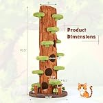 PETSITE 90.5 inch Tall Cat Tree, Tree-Like Modern Cat Tower with Sisal Scratching Pad, Five Cat Condos, Multiple Jumping Platforms, Cute Hanging and Spring Toys, Large Cat Tree Tower for Indoor Cats