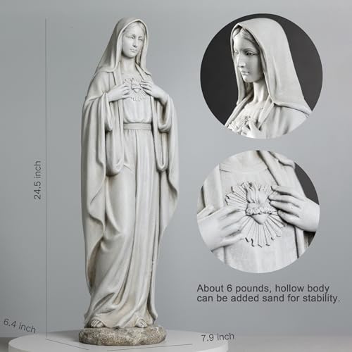Estatua Católica Virgen María 24.5 pulgadas miniatura 6