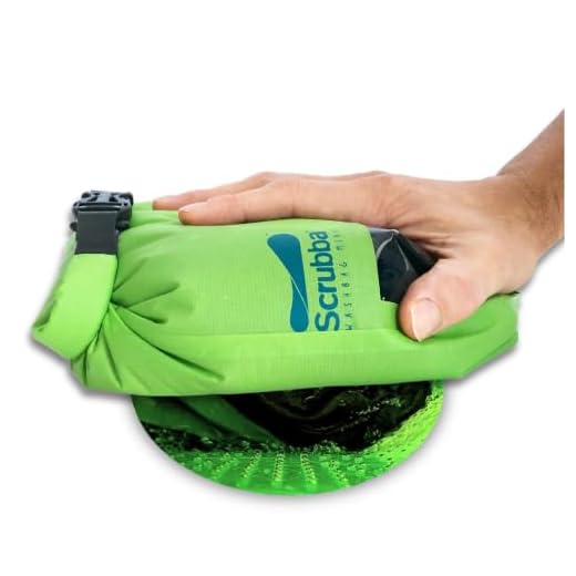 Scrubba Mini Waszak Ultra-Compact Waszak Ideaal voor Reizen, Kamperen & Wandelen | Draagbare Wasmachine & Droog Zakje, Must-Have Reizen Essentials Groen Klein