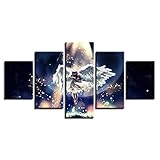 ☞ Größe：5 Leinwanddrucke,30 x 40 cm x 2 Stück + 30 x 60 cm x 2 Stück + 30 x 80 cm x 1 Stück (12 x 16 Zoll x 2 Stück + 12 x 24 Zoll x 2 Stück + 12 x 32 Zoll x 1 Stück).