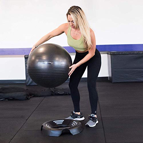 DYNAPRO Base de bola de exercício – Base de cadeira de bola de ioga com canais de faixa de resistênc