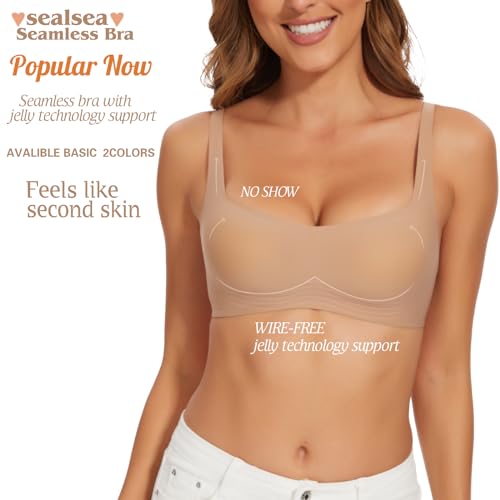 Seamless Bralette for Women Comfort No Show Square Neck Stretch Wireless Bra with Removeable Padding3