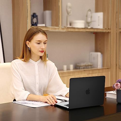 Image of MOSISO Compatible with MacBook Air 15 inch Case M4 M3 M2 2025 2024 2023 Release A3241 A3114 A2941 with Touch ID, Plastic Hard Shell Case&Keyboard Cover&Screen Protector&Storage Bag, Black