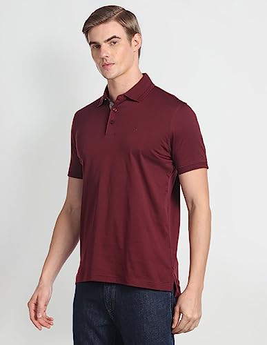 Image of Arrow Men's Cotton Solid Regular Fit Polo Shirts