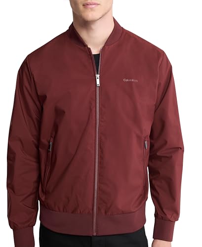 Image of Calvin Klein Men's Matte Logo Zip Bomber Jacket