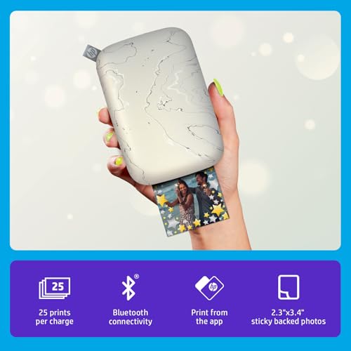 HP Sprocket Select 2.3x3.4 Instant Photo Printer, Print Pictures on Zink Sticky-Backed Paper from Your iOS & Android Device, Portable Printer for Home Use and Travel, Eclipse