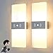 Produktbild 2 Stück Wandleuchte Innen 2,8W LED Wandlampe Mit Bewegungsmelder, 2000-Mah-Akku USB Wiederaufladbar, Acryl Aluminium Wandbeleuchtung Modern Flur Lampe, Schlafzimmer Treppenhaus Wohnzimmer,Weiß,6000K